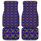Melbourne Storm Car Mats Tropical Hibiscus Floral Seamless Rugby Mascot