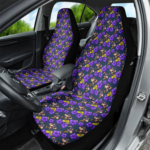 Melbourne Storm Car Seat Cover Tropical Hibiscus Floral Seamless Rugby Mascot