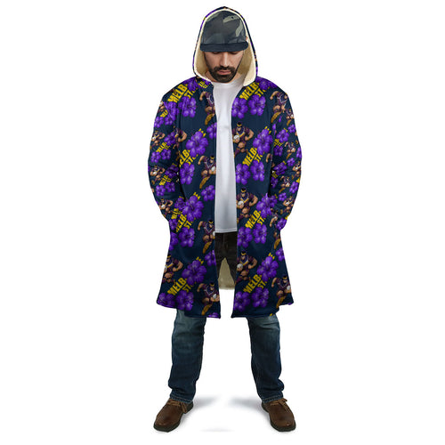 Melbourne Storm Cloak Tropical Hibiscus Floral Seamless Rugby Mascot