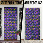 Melbourne Storm Door Cover Tropical Hibiscus Floral Seamless Rugby Mascot