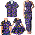 Melbourne Storm Family Matching Tank Maxi Dress and Hawaiian Shirt Tropical Hibiscus Floral Seamless Rugby Mascot
