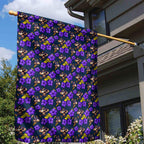 Melbourne Storm Garden Flag Tropical Hibiscus Floral Seamless Rugby Mascot