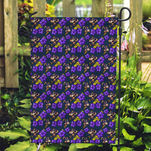 Melbourne Storm Garden Flag Tropical Hibiscus Floral Seamless Rugby Mascot