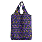 Melbourne Storm Grocery Bag Tropical Hibiscus Floral Seamless Rugby Mascot