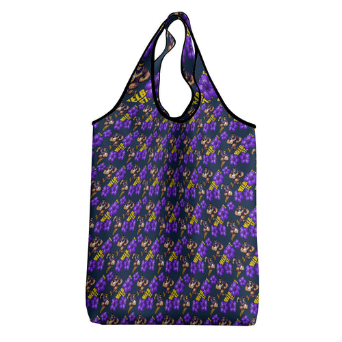 Melbourne Storm Grocery Bag Tropical Hibiscus Floral Seamless Rugby Mascot