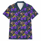 Melbourne Storm Hawaiian Shirt Tropical Hibiscus Floral Seamless Rugby Mascot