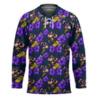 Melbourne Storm Hockey Jersey Tropical Hibiscus Floral Seamless Rugby Mascot