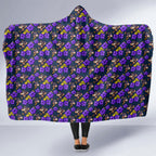 Melbourne Storm Hooded Blanket Tropical Hibiscus Floral Seamless Rugby Mascot