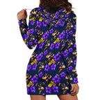 Melbourne Storm Hoodie Dress Tropical Hibiscus Floral Seamless Rugby Mascot