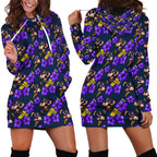 Melbourne Storm Hoodie Dress Tropical Hibiscus Floral Seamless Rugby Mascot