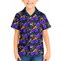 Melbourne Storm Kid Hawaiian Shirt Tropical Hibiscus Floral Seamless Rugby Mascot