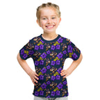 Melbourne Storm Kid T Shirt Tropical Hibiscus Floral Seamless Rugby Mascot