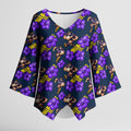 Melbourne Storm Kimono Sleeve Blouse Tropical Hibiscus Floral Seamless Rugby Mascot