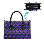 Melbourne Storm Leather Bag Tropical Hibiscus Floral Seamless Rugby Mascot