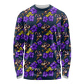 Melbourne Storm Long Sleeve Shirt Tropical Hibiscus Floral Seamless Rugby Mascot