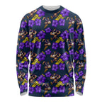 Melbourne Storm Long Sleeve Shirt Tropical Hibiscus Floral Seamless Rugby Mascot