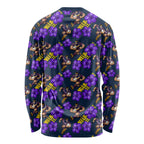Melbourne Storm Long Sleeve Shirt Tropical Hibiscus Floral Seamless Rugby Mascot