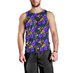Melbourne Storm Men Tank Top Tropical Hibiscus Floral Seamless Rugby Mascot