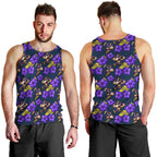 Melbourne Storm Men Tank Top Tropical Hibiscus Floral Seamless Rugby Mascot