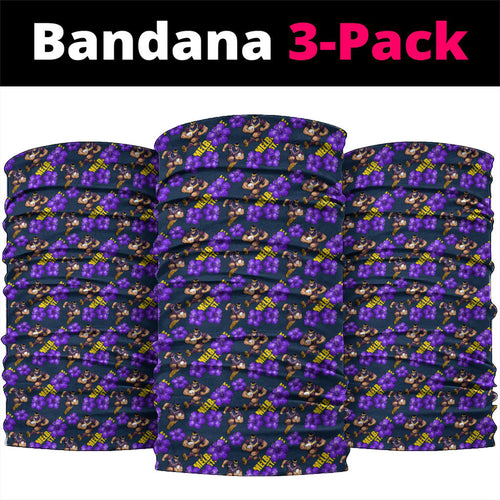 Melbourne Storm Neck Gaiter Tropical Hibiscus Floral Seamless Rugby Mascot