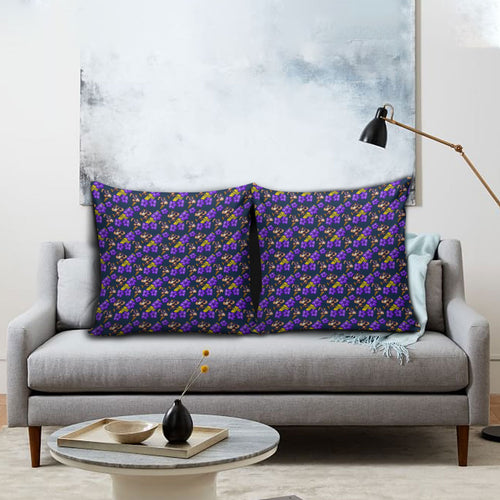 Melbourne Storm Pillow Cover Tropical Hibiscus Floral Seamless Rugby Mascot