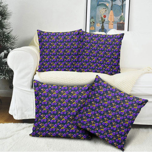 Melbourne Storm Pillow Cover Tropical Hibiscus Floral Seamless Rugby Mascot