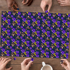 Melbourne Storm Puzzle Tropical Hibiscus Floral Seamless Rugby Mascot