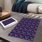 Melbourne Storm Puzzle Tropical Hibiscus Floral Seamless Rugby Mascot