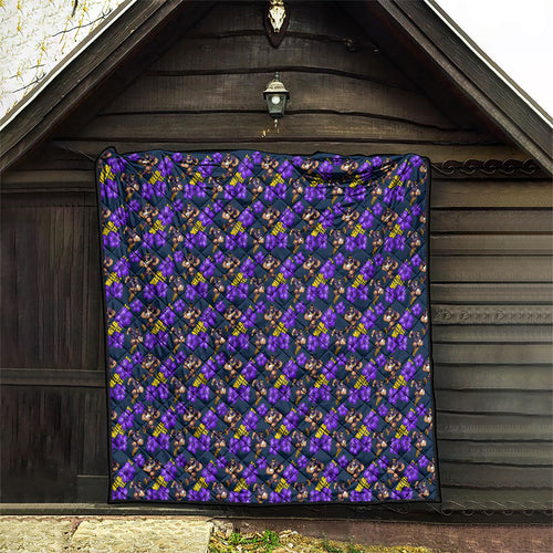 Melbourne Storm Quilt Tropical Hibiscus Floral Seamless Rugby Mascot