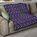 Melbourne Storm Quilt Tropical Hibiscus Floral Seamless Rugby Mascot