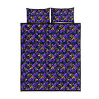 Melbourne Storm Quilt Bed Set Tropical Hibiscus Floral Seamless Rugby Mascot