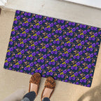 Melbourne Storm Rubber Doormat Tropical Hibiscus Floral Seamless Rugby Mascot