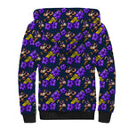 Melbourne Storm Sherpa Hoodie Tropical Hibiscus Floral Seamless Rugby Mascot