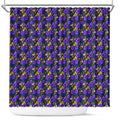 Melbourne Storm Shower Curtain Tropical Hibiscus Floral Seamless Rugby Mascot