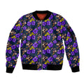 Melbourne Storm Sleeve Zip Bomber Jacket Tropical Hibiscus Floral Seamless Rugby Mascot
