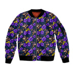 Melbourne Storm Sleeve Zip Bomber Jacket Tropical Hibiscus Floral Seamless Rugby Mascot