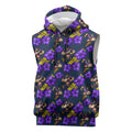 Melbourne Storm Sleeveless Hoodie Tropical Hibiscus Floral Seamless Rugby Mascot
