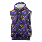 Melbourne Storm Sleeveless Hoodie Tropical Hibiscus Floral Seamless Rugby Mascot