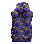 Melbourne Storm Sleeveless Hoodie Tropical Hibiscus Floral Seamless Rugby Mascot