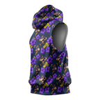 Melbourne Storm Sleeveless Hoodie Tropical Hibiscus Floral Seamless Rugby Mascot