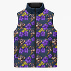 Melbourne Storm Sleeveless Puffer Jacket Tropical Hibiscus Floral Seamless Rugby Mascot