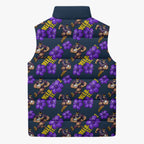 Melbourne Storm Sleeveless Puffer Jacket Tropical Hibiscus Floral Seamless Rugby Mascot