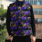 Melbourne Storm Sleeveless Puffer Jacket Tropical Hibiscus Floral Seamless Rugby Mascot