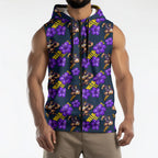 Melbourne Storm Sleeveless Zip Hoodie Tropical Hibiscus Floral Seamless Rugby Mascot
