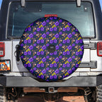 Melbourne Storm Spare Tire Cover Tropical Hibiscus Floral Seamless Rugby Mascot
