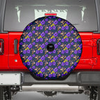 Melbourne Storm Spare Tire Cover Tropical Hibiscus Floral Seamless Rugby Mascot