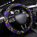 Melbourne Storm Steering Wheel Cover Tropical Hibiscus Floral Seamless Rugby Mascot