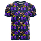 Melbourne Storm T Shirt Tropical Hibiscus Floral Seamless Rugby Mascot
