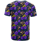Melbourne Storm T Shirt Tropical Hibiscus Floral Seamless Rugby Mascot