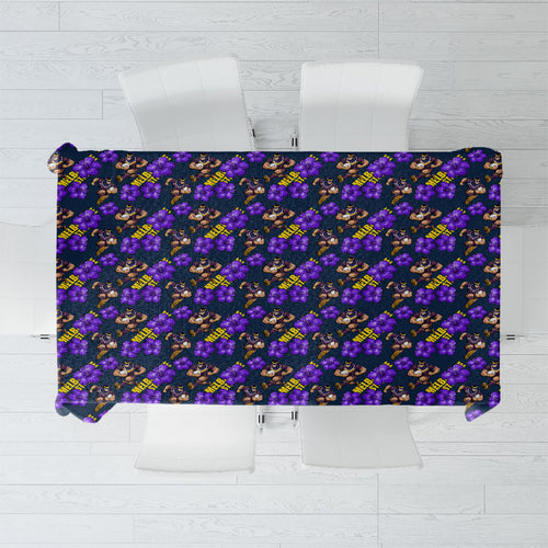 Melbourne Storm Tablecloth Tropical Hibiscus Floral Seamless Rugby Mascot